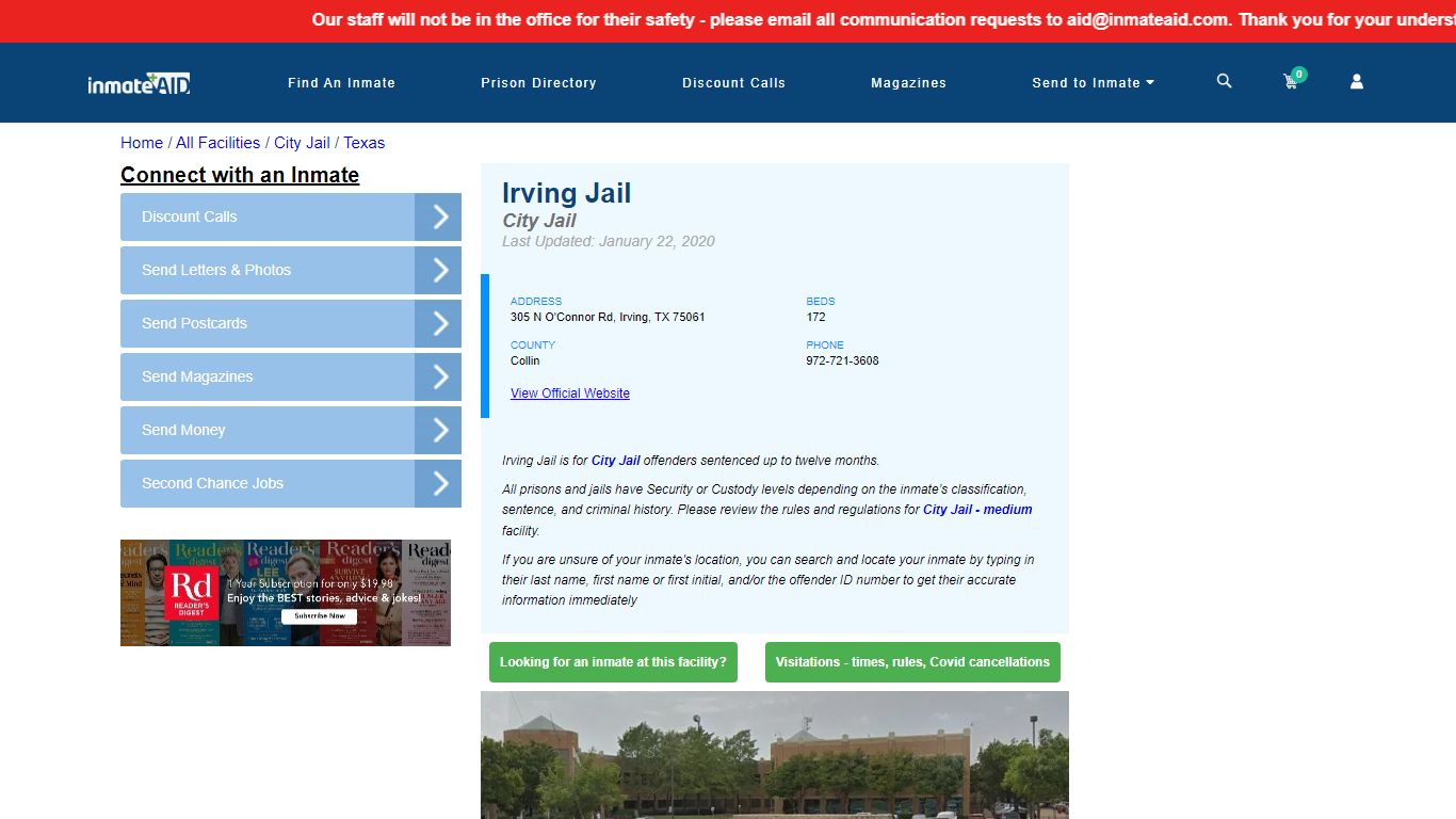 Irving Jail | Inmate Locator