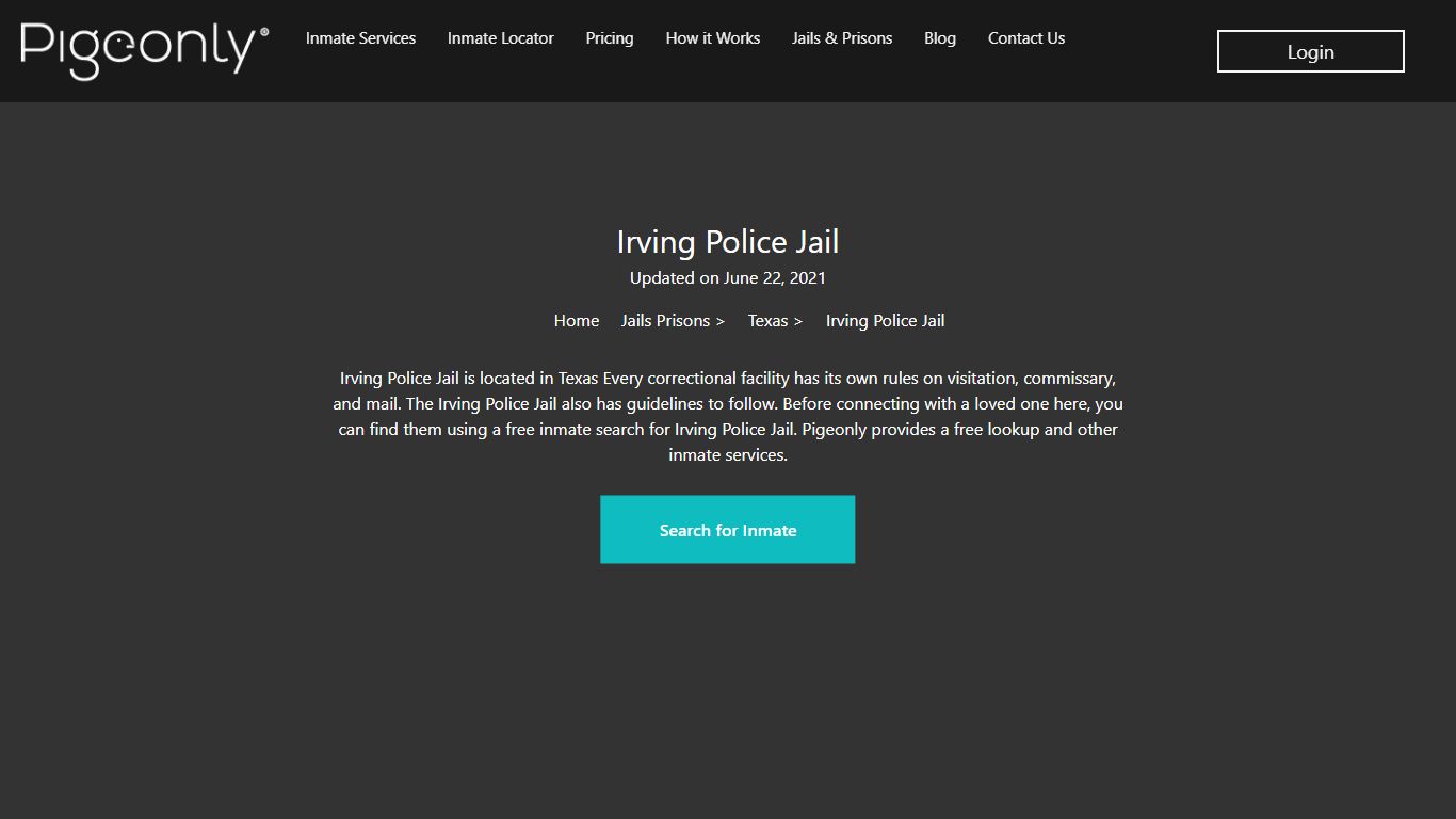 Irving Police Jail Inmate Search | Texas